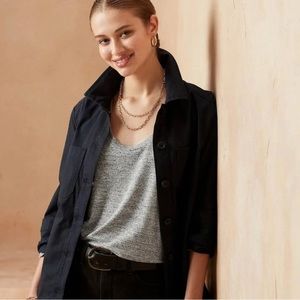 Banana Republic Factory Luxe-spun Scoop-neck Gray Mark Shirt, Size Small.